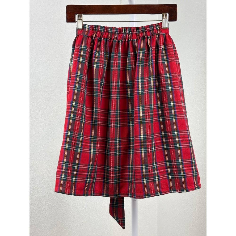 ModCloth Red Tartan Plaid A-Line Skirt with Tie Belt M4613029 Mens Large - Picture 4 of 8